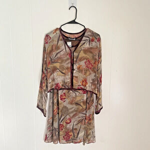 Her Style NWT Whimsigoth Sheer Floral Dress & Cardigan Set Retro Romantic Grunge